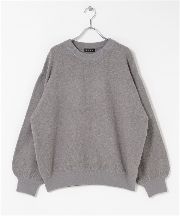 圓領毛圈針織衫(灰膚色-one-其他膚色)