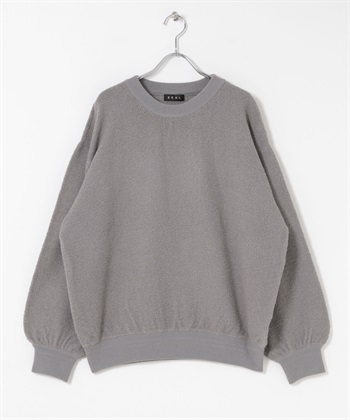 圓領毛圈針織衫(灰膚色-one-其他膚色)