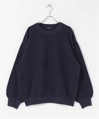 圓領毛圈針織衫(藏青色-one-NAVY)