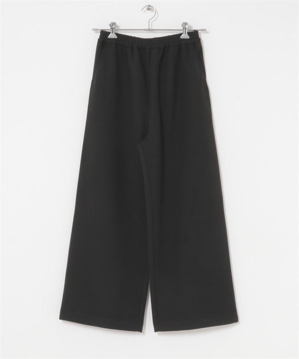 EKAL / 起毛彈性寬褲(黑色-one-BLACK)