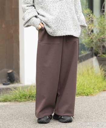 EKAL / 起毛彈性寬褲