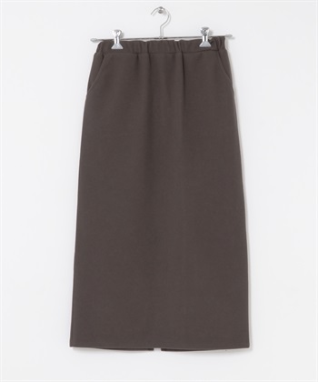 EKAL / 起毛彈性直筒裙(棕色-one-BROWN)