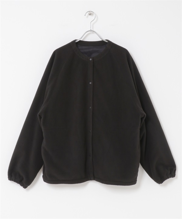 EKAL / 雙面穿刷毛開襟衫(黑色x黑色-one-其他黑色)