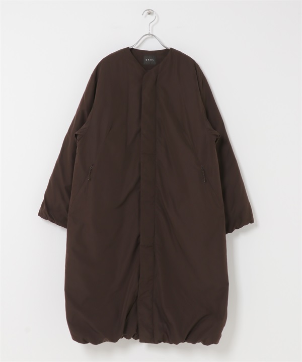 EKAL / UR TECH 填充無領大衣(深棕色-one-DARK BROWN)