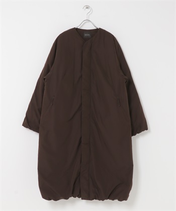 EKAL / UR TECH 填充無領大衣(深棕色-one-DARK BROWN)