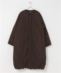 EKAL / UR TECH 填充無領大衣(深棕色-one-DARK BROWN)