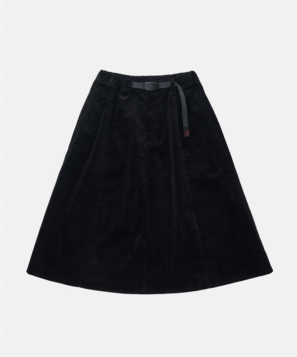 GRAMICCI / PANELED MIDI SKIRT 燈芯絨傘狀裙(黑色-S-BLACK)