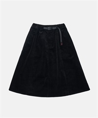 GRAMICCI / PANELED MIDI SKIRT 燈芯絨傘狀裙(黑色-S-BLACK)
