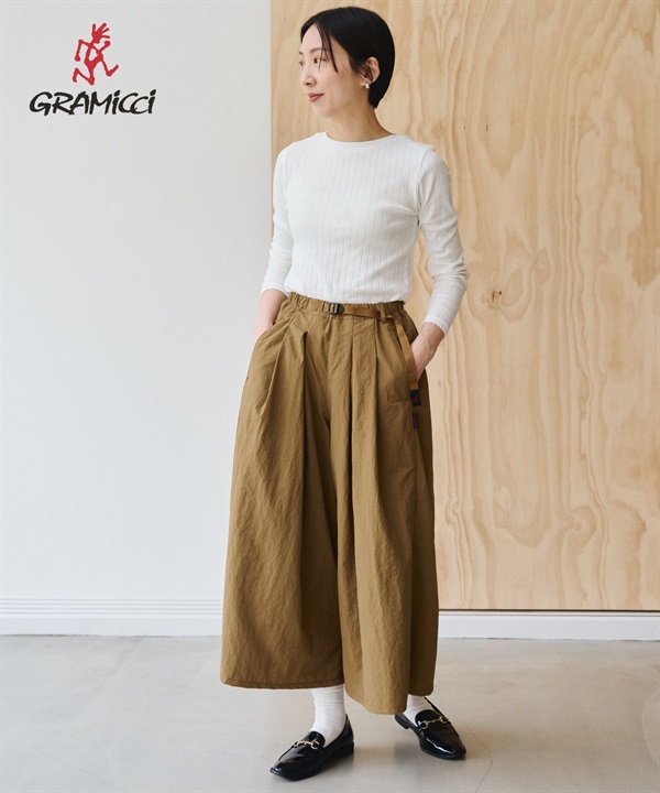 GRAMICCI / 尼龍寬鬆傘擺褲裙