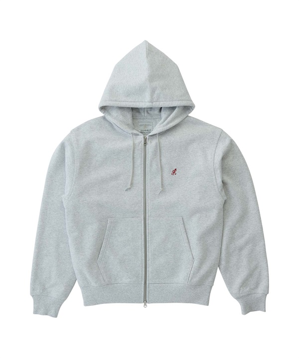 GRAMICCI / ONE POINT ZIP HOODED SWEATSHIRT W(麻花灰色-S-其他灰色)