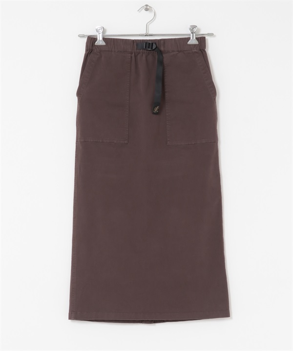 【別注】EKAL / GRAMICCI 彈性斜紋長裙(棕色-one-BROWN)