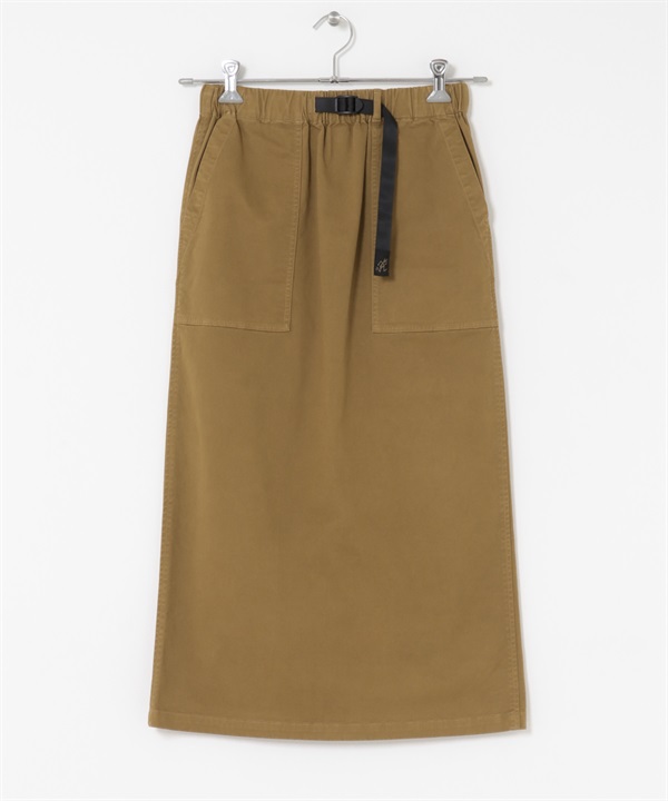 【別注】EKAL / GRAMICCI 彈性斜紋長裙(駝色-one-CAMEL)