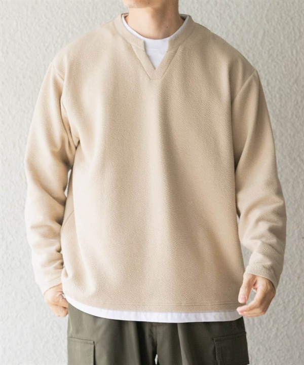 假兩件V領緹花上衣