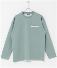 內側直條紋空氣層上衣(綠色-M-GREEN)