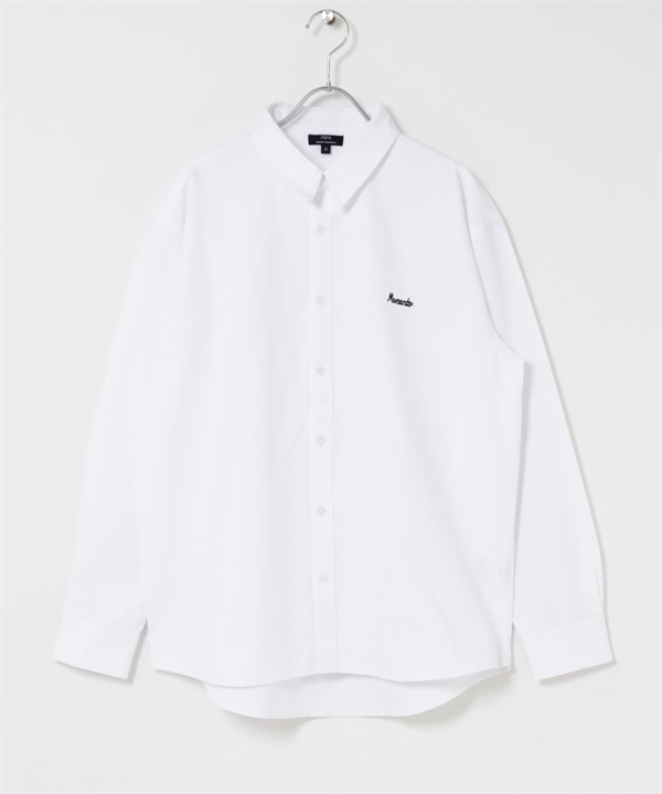 刺繡標準領牛津襯衫(白色-M-WHITE)