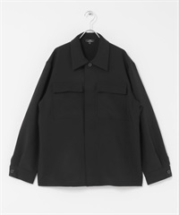 2way彈性暗門襟襯衫(黑色-M-BLACK)