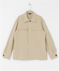 2way彈性暗門襟襯衫(膚色-M-BEIGE)