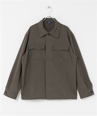 2way彈性暗門襟襯衫(橄欖綠-M-OLIVE)