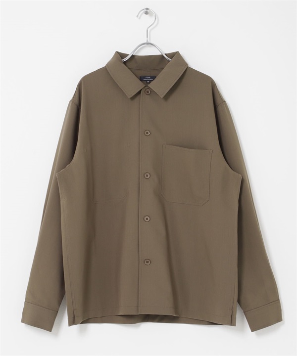 防潑水/防汙/涼感多機能雙口袋襯衫夾克(膚色-M-BEIGE)