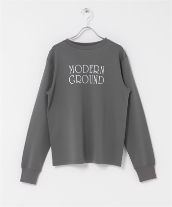 LOGO印花長袖T恤(炭灰色-FREE-CHARCOAL GRAY)