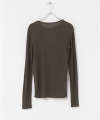 透膚羅紋長版T恤(棕色-FREE-BROWN)