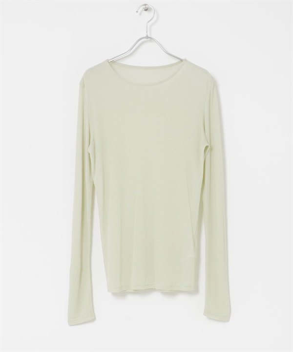 透膚羅紋長版T恤(薄荷綠-FREE-MINT)