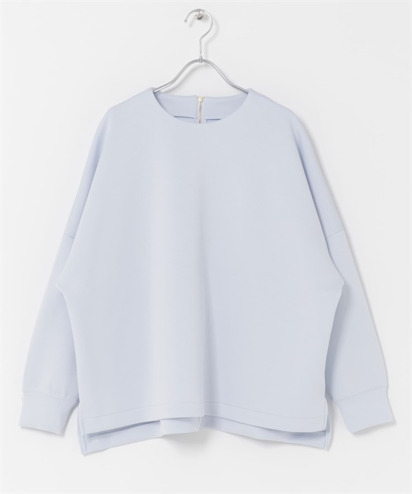 空氣層背面拉鍊設計套衫(淺藍色-FREE-LIGHT BLUE)