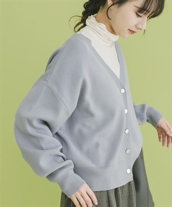 V領針織開襟衫