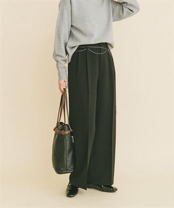 腰鍊設計長褲