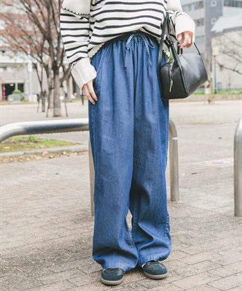 牛仔輕便長褲