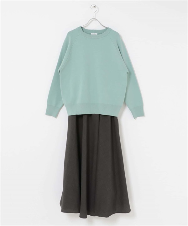 【成套組合】休閒感針織衫 × 裙子(薄荷綠-FREE-MINT)