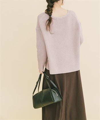 【成套組合】V領畦編針織衫 × 細肩帶洋裝