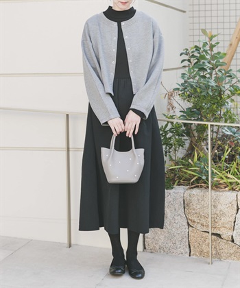 【成套組合】空氣層開襟衫 × 洋裝