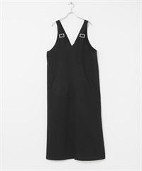 方平織物背心裙(黑色-FREE-BLACK)