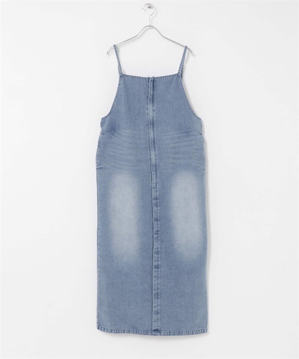 牛仔細肩帶洋裝(淺藍色-FREE-LIGHT INDIGO BLUE)