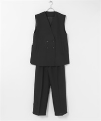 【成套組合】方平織物背心 × 長褲(黑色-FREE-BLACK)