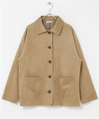 仿麂皮寬版夾克(膚色-FREE-BEIGE)