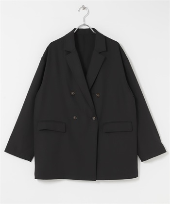 仿亞麻西裝外套(黑色-FREE-BLACK)