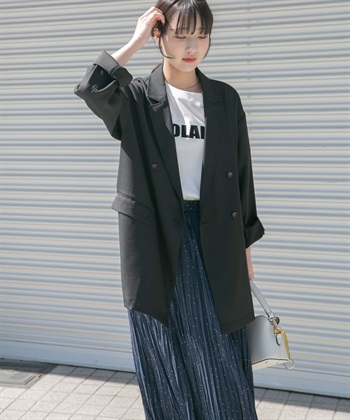 仿亞麻西裝外套