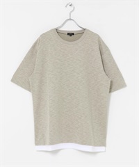 【快乾 / 涼感 / UV CUT】層次感短袖上衣(灰膚色-M-其他膚色)