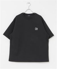 刺繡緹花涼感五分袖上衣(黑色-M-BLACK)