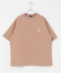 刺繡緹花涼感五分袖上衣(粉膚色-M-PINK BEIGE)