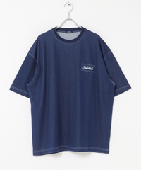 HIGH COOL涼感刺繡牛仔T恤(藏青色-M-NAVY)