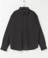 楊柳紗基本領長袖襯衫(黑色-M-BLACK)