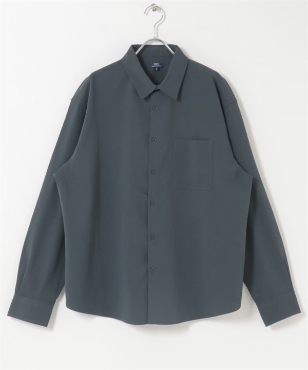 楊柳紗基本領長袖襯衫(藏青色-M-NAVY)