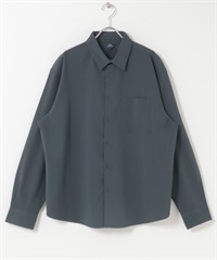 楊柳紗基本領長袖襯衫(藏青色-M-NAVY)