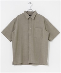 Quick Dry涼感仿亞麻短袖襯衫(膚色-M-BEIGE)