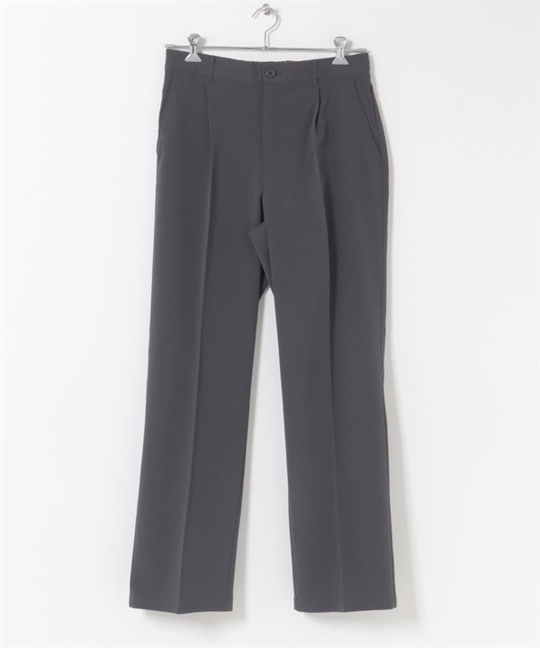 楊柳紗打褶錐形褲(深灰色-M-DARK GRAY)