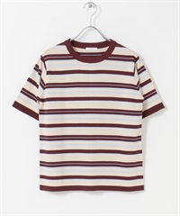 多穿法橫紋短袖針織衫(白色-FREE-WHITE)