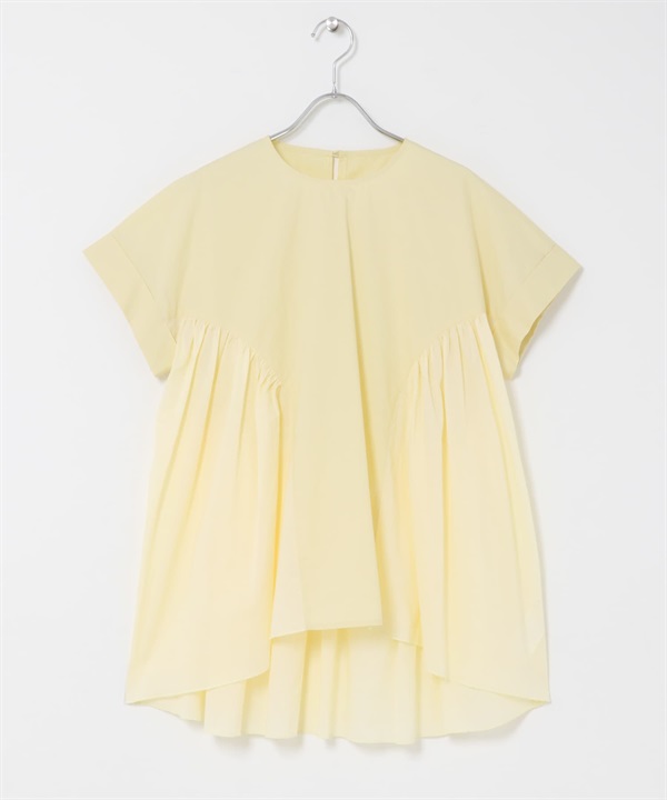 碎褶長版罩衫(黃色-FREE-YELLOW)